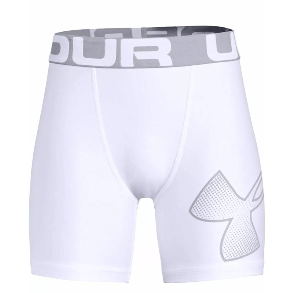 Under  Armour  Boy’s HeatGear Fitted Shorts White/Mod Gray Small